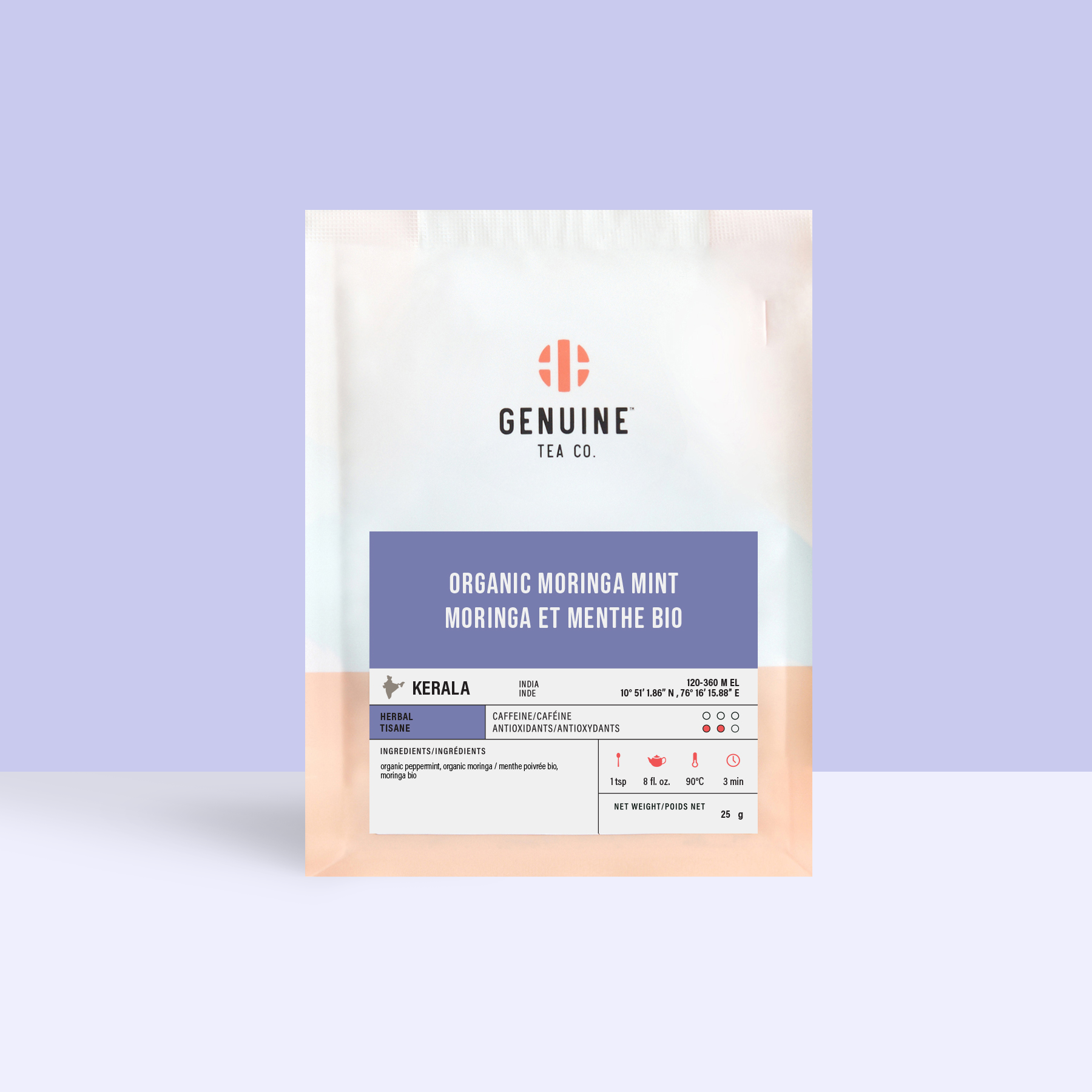 50g bag of Organic Moringa Mint tea