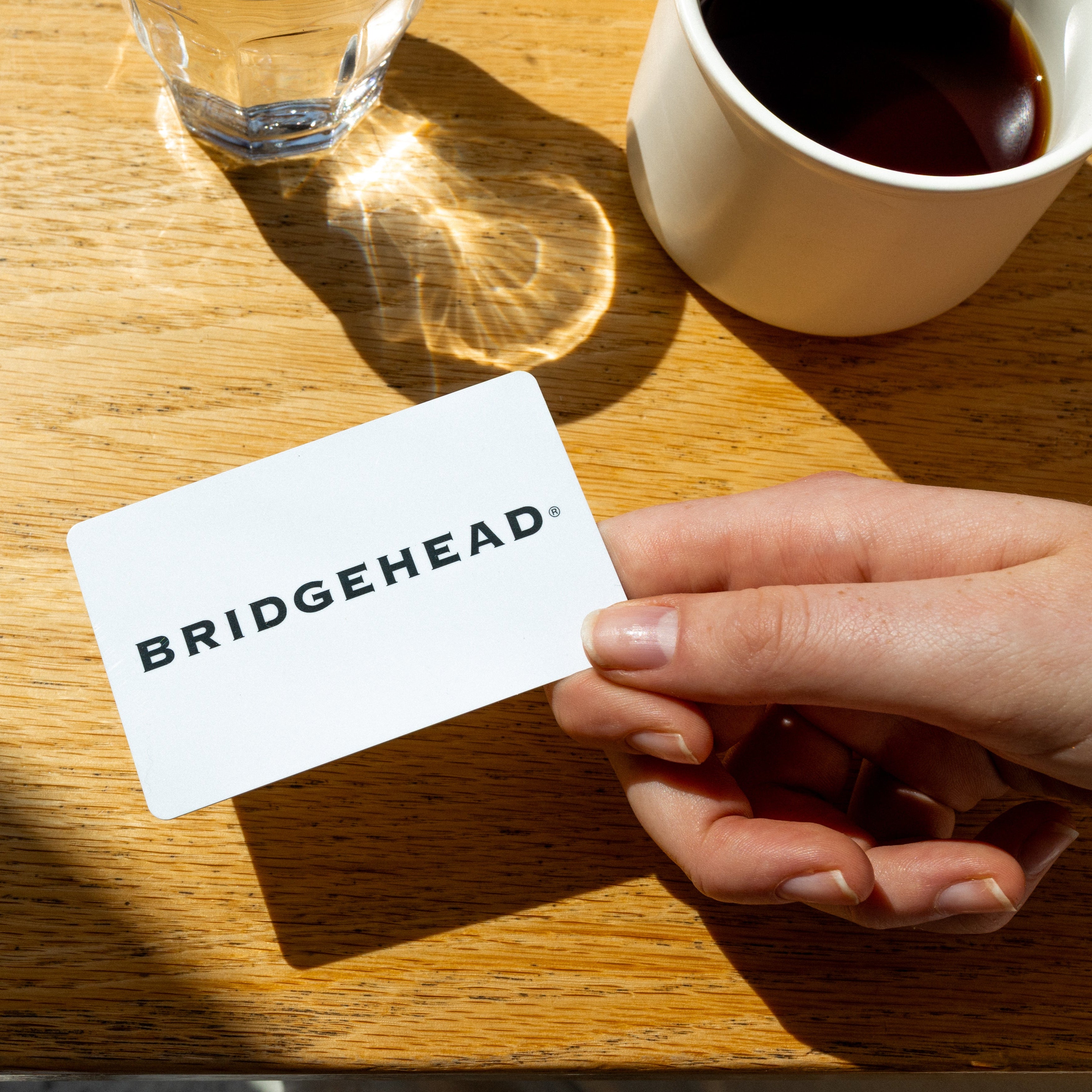 Someone holding a gift card
